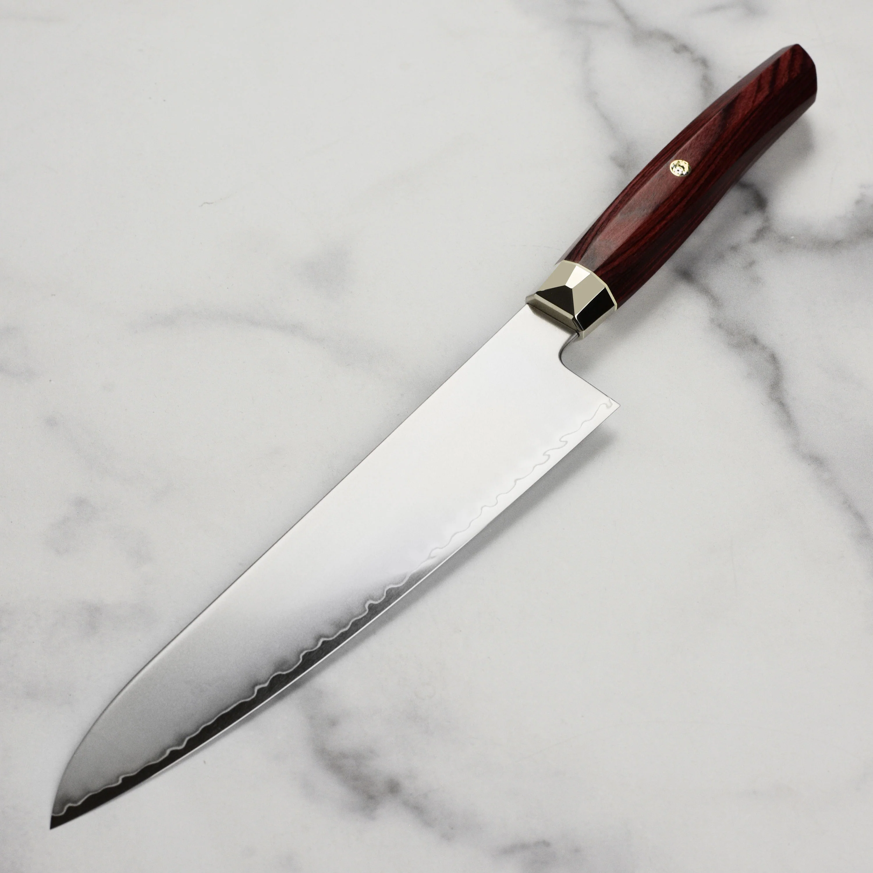 Zanmai Revolution SG2 8.25" Gyuto with Red Pakkawood Handle - Image 5
