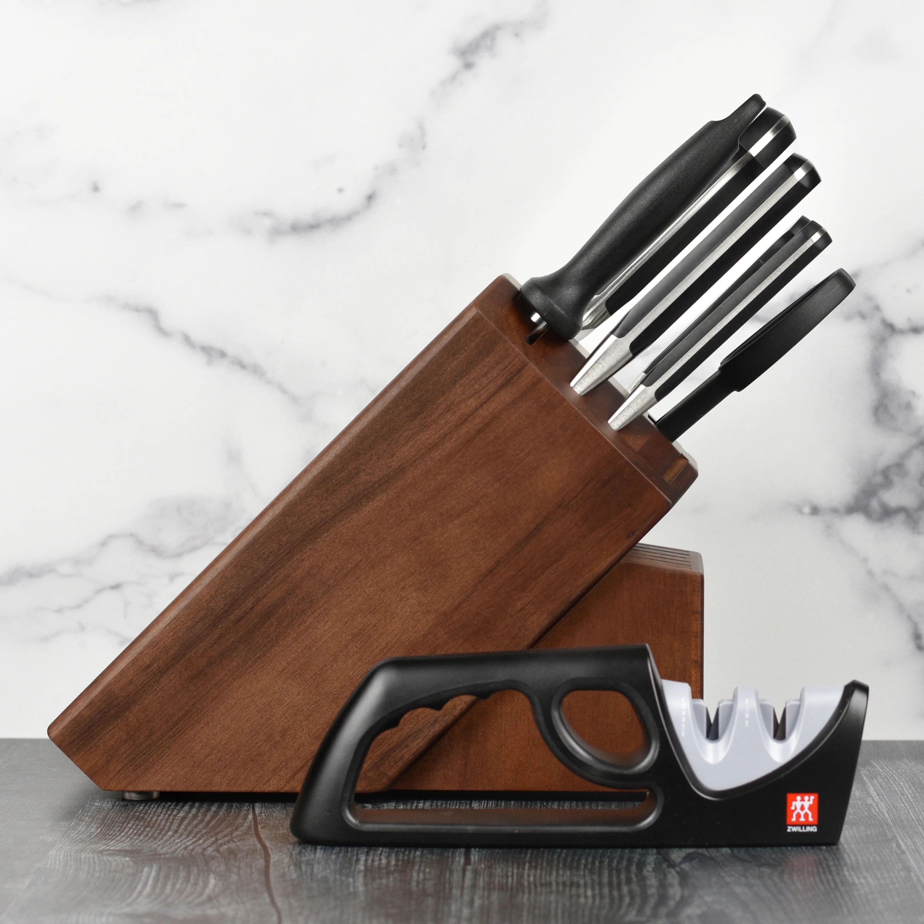 Zwilling Pro 7 Piece Acacia Knife Block Set with Bonus Sharpener - Image 5